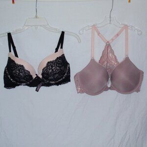 Victoria Secret Adore Me 38C 36C Dream Angels Push Up Black Tan Racerback Front